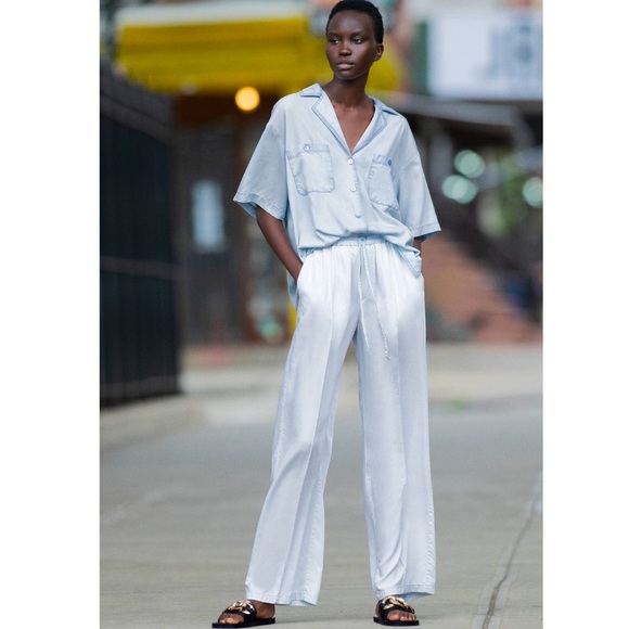 zara flowy pocket pants